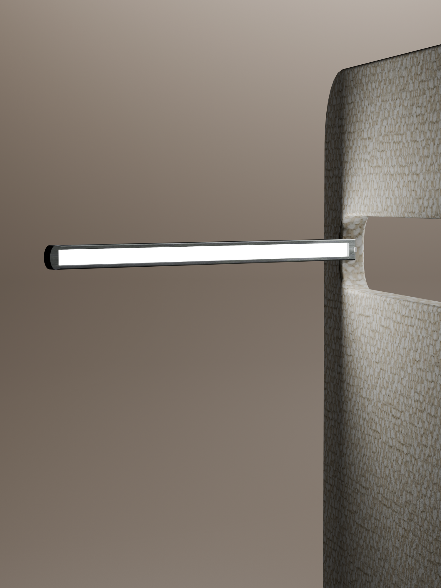 Render della lampada fonoassorbente, dettaglio pannello