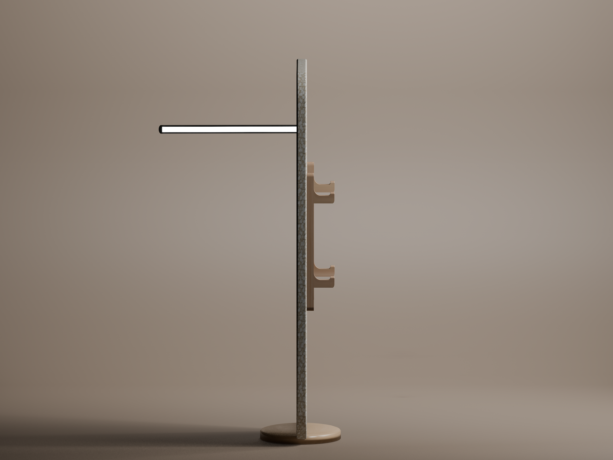 Render della lampada fonoassorbente, vista d'insieme