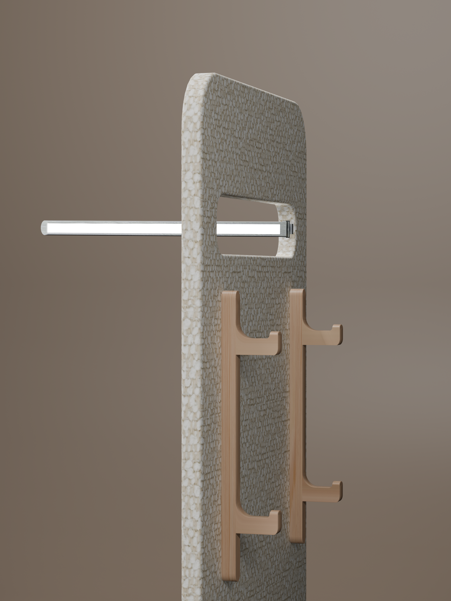 Render della lampada fonoassorbente, vista laterale