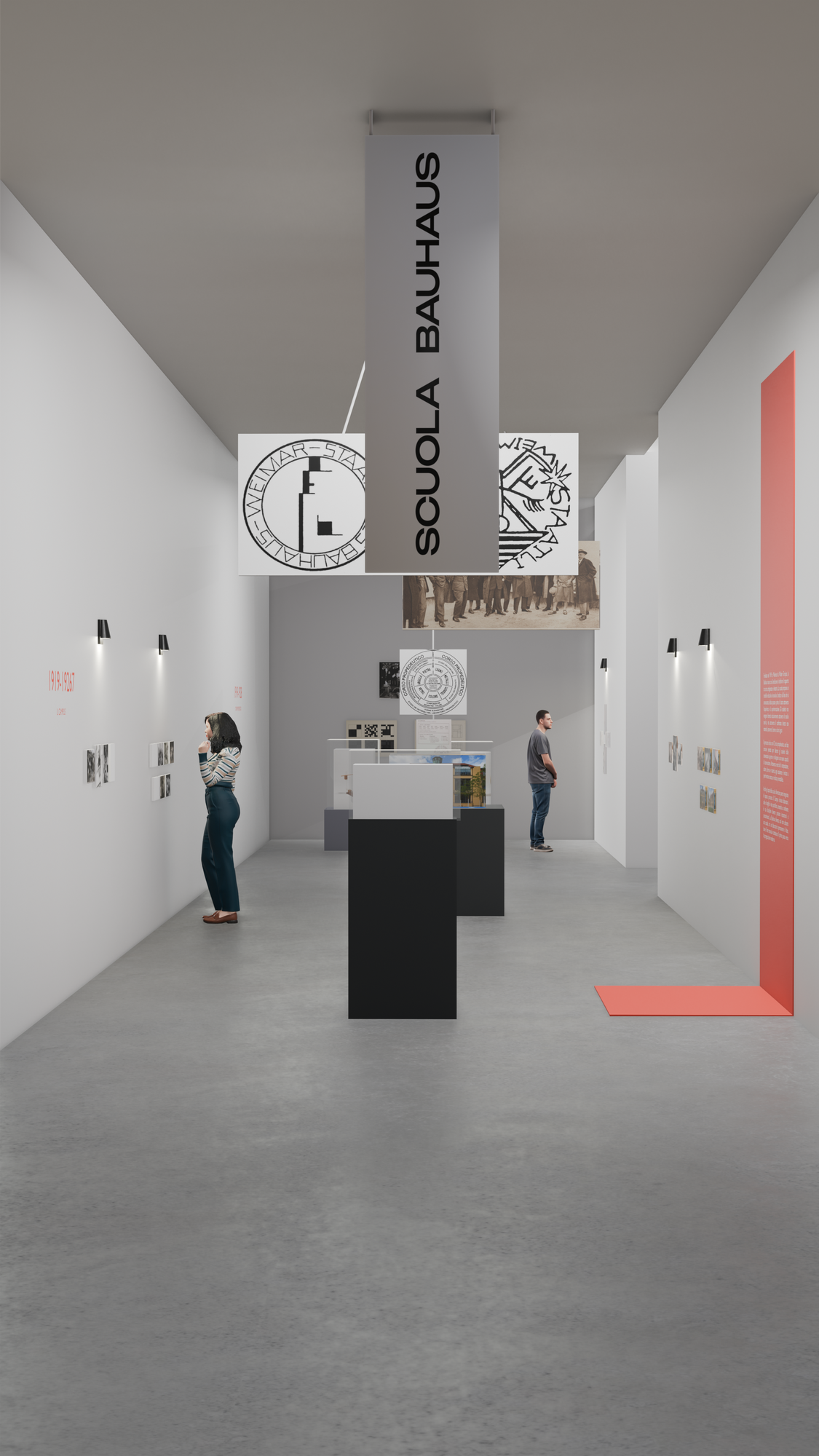 Corridoio con insegna Scuola Bauhaus