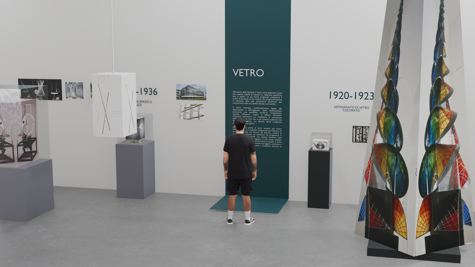 Sala con sezione vetro