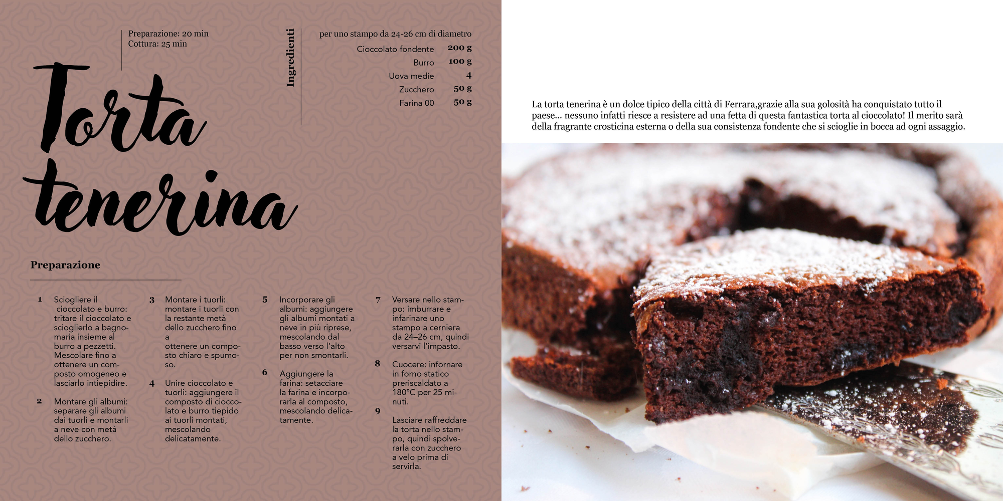Impaginazione della ricetta Torta tenerina